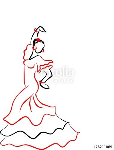 Vector: sevillanas Dancer Tattoo, Easy Mosaic, Dancer Drawing, Spanish Dancer, Dancing Drawings, Dancers Art, Dance Paintings, Doodle Tattoo, Spanish Art