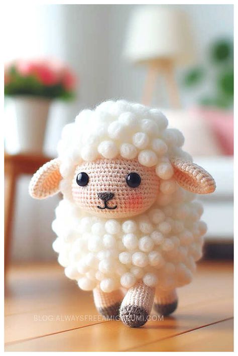 Crochet Sheep Lou Amigurumi Free Pattern Crochet Sheep Amigurumi, Free Sheep Crochet Pattern, Sheep Crochet Pattern Free, Crochet Sheep Free Pattern, Sheep Crochet Pattern, Crochet Lamb Pattern, Sheep Amigurumi, Sheep Crochet, Crochet Sheep