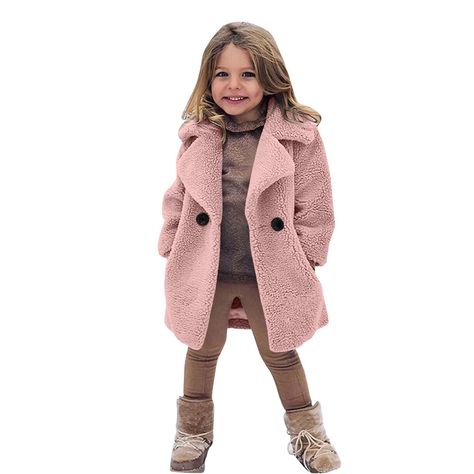 PRICES MAY VARY. 🎁✈ Fuzzy Fleece,Cotton Blend 🎉👏 Welcome to ZHICHUANG shop,we are a children's clothing shop,there are child winter jacket,coat,jumpsuis,pants set,boots shoes,support bulk purchase and express shipping,customer service is online 24 hours. 💯💖🌟 [Attention Here] - Please check our own size table to select right size(Not the Amazon Size Guide). We give detailed size information in the description on the bottom left page.Our size chart is based on standard data. If your child is Girls Faux Fur Coat, Toddler Coats Girl, Girls Fleece, Kids Outerwear, Kids Coats, Fleece Coat, Girl Coat, Warm Jacket, Fall Jackets