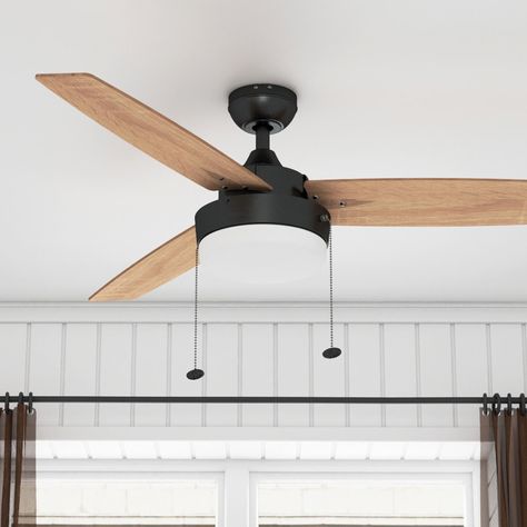 Propeller Ceiling Fan, Best Ceiling Fans, Modern Farmhouse Design, Dimmable Led Lights, Led Ceiling Fan, Modern Ceiling Fan, Modern Farmhouse Style, Led Light Bulbs, Pull Chain