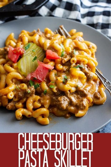 Cheeseburger Pasta Skillet, Pasta Recipes Easy Fast, Pasta Bake Easy, Pasta Skillet, Cheeseburger Pasta, Skillet Pasta, Tasty Meatballs, Butter Pasta, Homemade Hamburgers