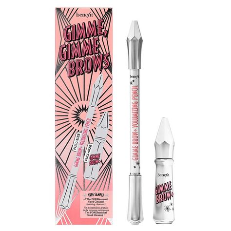 Brows FULLy loaded! Pair these two Benefit all-stars for brows that look FULL of it...in a good way. Gimme Brow+ Volumizing Pencil combines fibers AND powder, attaching to existing hairs to build depth & dimension and creating lightweight, natural-looking volume. Gimme Brow+ volumizing gel features tiny microfibers that instantly create a fuller-looking brow that lasts. Layer together for EXTRA volume. Set includes a FREE sample of The POREfessional Good Cleanup pore-purifying foaming cleanser. Benefit Eyebrow Pencil, Purifying Foaming Cleanser, Benefit Gimme Brow, Tinted Eyebrow Gel, Sparse Brows, Gimme Brow, Cosmetic Kit, Fill In Brows, Benefit Makeup