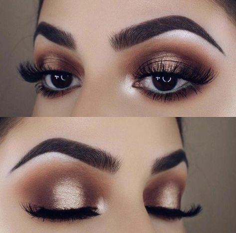 Bronze Eye Makeup, Smokey Eye Makeup Tutorial, Hooded Eye Makeup, Makijaż Smokey Eye, Colorful Eye Makeup, Gold Makeup, Eye Makeup Tips, Makeup For Beginners, Long Lashes