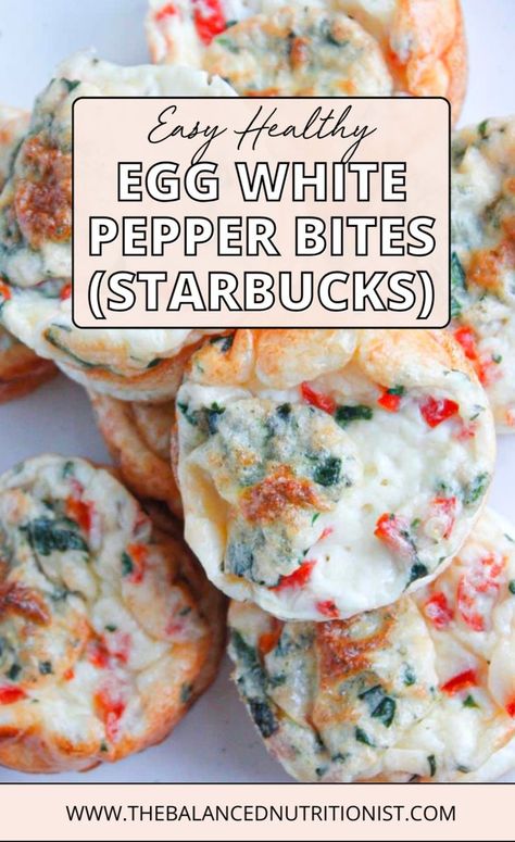 These roasted red pepper egg bites are flavorful, cheesy, and a copycat of your fave Starbucks egg white bites. For an easy on-the-go breakfast, try this high protein idea! Roasted Red Pepper Egg Bites, Red Pepper Egg Bites, Pepper Egg Bites, Starbucks Egg White Bites, Starbucks Egg Bites Recipe, Egg White Bites, Egg White Recipes, Starbucks Egg Bites, Egg Bites Recipe