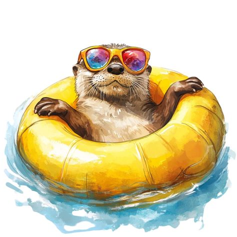 Charming beach-themed otter clipart collection featuring 23 fun-loving otters enjoying summer activities, perfect for crafts, party invites, and digital designs. Make a splash with this delightful collection of 23 beach-themed otter clipart images! These playful otters are shown enjoying summer activities like surfing, relaxing in inner tubes, eating ice cream, and playing with beach balls. Perfect for summer party invites, crafting projects, digital scrapbooking, and DIY decor, these otters bri Summer Party Invites, Otter Clipart, Otter Swimming, Otter Watercolor, Otter Animal, Beach Party Invitations, Fantastical Creatures, Animal Inspiration, Animal Caricature