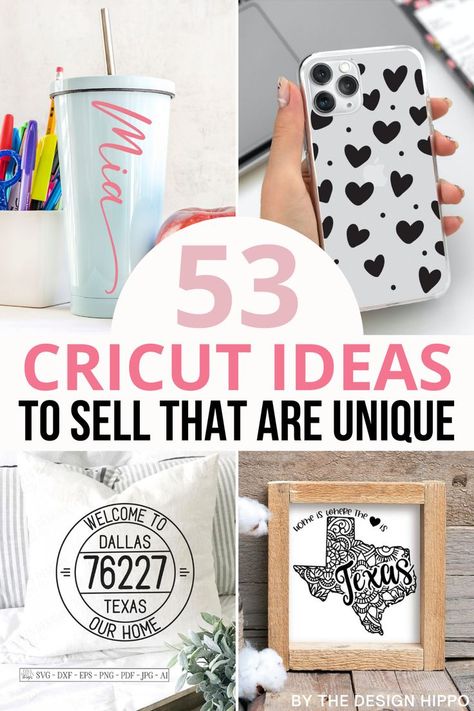 Are you looking for unique Cricut ideas to sell? Here's a list of 53 unique and most popular Cricut projects to sell for you to make with your Cricut for extra money. #cricutprojectstosell #cricutideastosell #cricutideastosellprojects Cricut Ideas To Sell, Cricket Joy Projects Craft Ideas, Ideas To Sell, Cricut Projects Easy, Cricut Explore Air Projects, Vinyle Cricut, Cricket Crafts, Sublimacion Ideas, Cricut Supplies