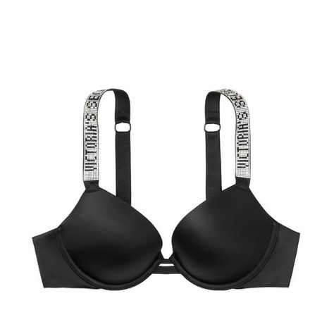 Victoria Secret Shine Strap Push-Up Bra Victoria Secret Rhinestone Bra Outfit, Rhinestone Victoria Secret, Victoria Secret Black Bra, Victoria Secret Push Up Bra, Victoria Secret Sparkle Strap Bra Outfit, Shine Strap Victoria Secret, Victoria Secret Bra Outfit, Cute Bras Victoria's Secret, Victoria Secret Bh