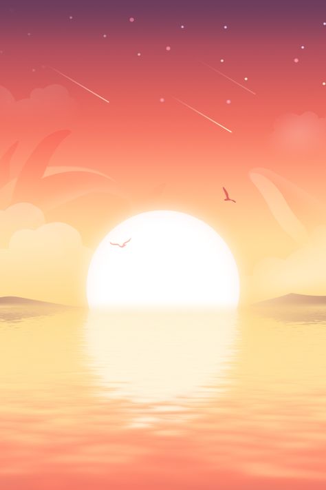 Sun Background, Sunrise Wallpaper, 달력 디��자인, Inspiration Illustration, Photo Frame Wallpaper, Blur Photo Background, Beach Illustration, Scenery Background, Framed Wallpaper