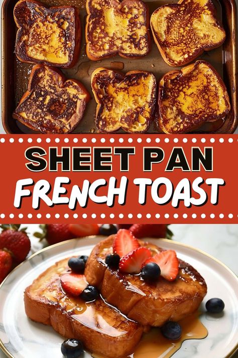 French Toast Sheet Pan, Sheet Pan French Toast Recipe, Oven Baked French Toast Easy, Sheet Pan French Toast, Pan French Toast, Best French Toast Recipe, Oven French Toast, Oven Baked French Toast, Breakfast Hack