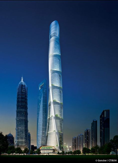 Shanghai Tower - The Skyscraper Center Shanghai Tower, Vertical City, China Image, Creative Architecture, Tall Buildings, Skyscraper Architecture, Architecture Images, Amazing Buildings, Burj Khalifa