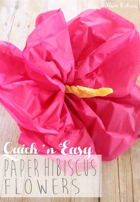 DIY Hibiscus Flowers made from tissue paper. We love this craft decoration idea for a summer luau party. Tropisk Fest, 95th Birthday, Luau Decorations, Luau Party Decorations, Aloha Party, Hawaiian Party Decorations, Luau Theme Party, Hawaiian Luau Party, Luau Birthday Party