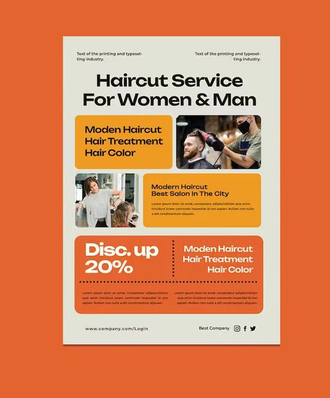 Haircut Service Flyers Template PSD A4 Advertisement Design, Printed Newsletter Design, Service Poster Design, Flyer Layout Design, A4 Flyer Design, Simple Flyer Design, Newsletter Design Print, Services Flyer Design, Newsletter Design Layout