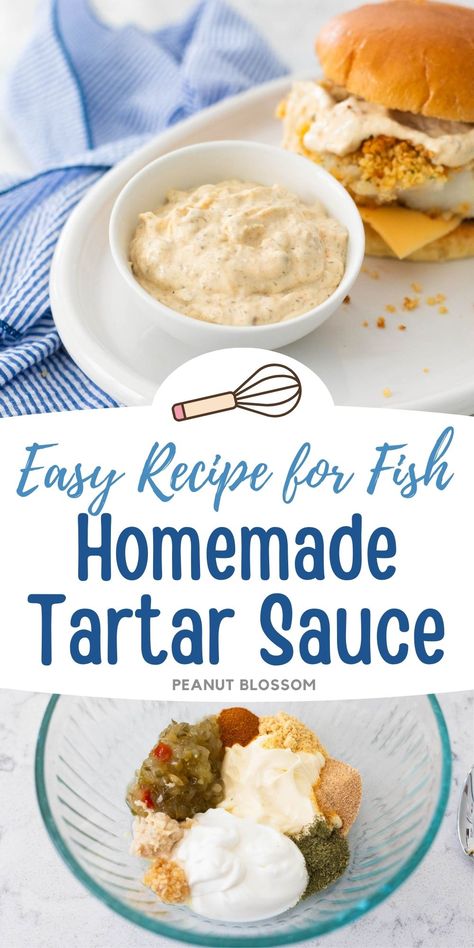 Stir together this quick and easy homemade tartar sauce recipe to upgrade your frozen fish sticks or to spread over a baked fish sandwich on a toasted brioche bun. This easy sauce for fish tastes even better once it has chilled in the fridge for a couple days so the flavor can mingle. Sauce For Fish Sandwich, Fish Stick Sauce, Recipes Using Fish Sticks, Recipes With Fish Sticks, Sauce For Fish, Tartar Sauce Recipe, Tartare Sauce, Fish Sandwiches, Peanut Gallery