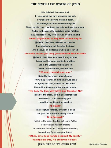 Crucifixion Of Jesus Quotes, If Jesus Came To Your House Poem, Seven Last Words Of Jesus, Novena Prayers Catholic, Bible Understanding, Easter Speeches, Sunday Morning Prayer, Prayers Catholic, Jesus Crucifixion