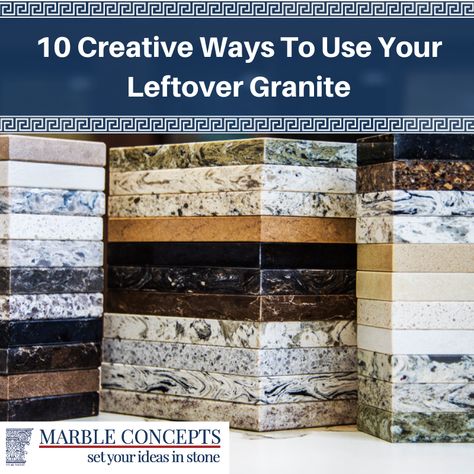 Extra Granite Ideas, Granite Diy Projects, Uses For Granite Scraps, Repurpose Granite Scraps, Granite Samples Crafts, What To Do With Leftover Granite, Marble Remnant Ideas, Repurpose Granite Countertop, Granite Pieces Ideas Diy