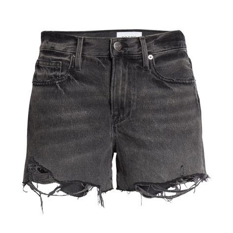 A Dusky Wash And A Frayed Hem Add A Drop Of Gorgeous Grit To These Premium Denim Shorts That Are All Set For The Sunny Season. Style With Western Boots, Graphic Tee, Wide Brim Hat And A Cross Body Bag New With Tags Women’s Size 29 Black Grey Distressed 4" Inseam, 26" Leg Opening; 11 1/2" Front Rise; 16" Back Rise (Size 29) Zip Fly With Button Closure Five-Pocket Style 85% Cotton, 15% Recycled Cotton Machine Wash, Tumble Dry Grey Denim Shorts, Sunny Season, Frame Denim Jeans, Cuffed Denim Shorts, White Jean Shorts, Denim Cutoff Shorts, Cut Off Jeans, Denim Short, Grey Denim