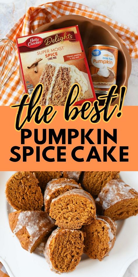 2 Ingredient Bundt Cake, Gingerbread Cake Mix With Pumpkin, Pumpkin Recipes With Spice Cake, Two Ingredient Pumpkin Spice Cake, 2 Ingredient Spice Cake And Pumpkin, Pumpkin Cake With Spice Cake, Spice Cake Mix With Pumpkin, Pumpkin Spice Bundt Cake Easy, Spice Cake Mix And Canned Pumpkin