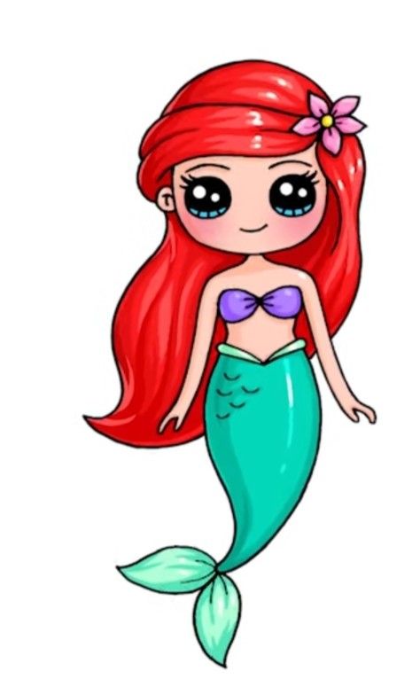 Ariel Cartoon Drawing, Easy Drawings Mermaid, Mermaid Drawing Simple, Cute Mermaid Drawing Easy, Easy Disney Drawings Simple, Mermaid Outline Drawing, Mermaid Drawings Easy, Mermaid Drawing For Kids, Mermaid Cartoon Drawing