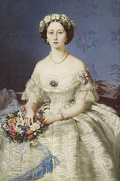 1860 Princess Alice by Eduardo de Moira (Royal Collection) Era Victoria, Queen Victoria Prince Albert, 1860 Fashion, Alexandra Feodorovna, Princess Alice, Historical Painting, 19th Century Fashion, Moda Retro, European Royalty