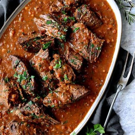 Italian Pot Roast (Stracotto) and Oven-Baked Gorgonzola Polenta - From A Chef's Kitchen Gorgonzola Polenta, Sunday Family Dinner, Braised Beef Recipes, Italian Pot Roast, Great Dinner Recipes, Italian Comfort Food, Roast Beef Recipes, Pot Roast Recipes, Braised Beef