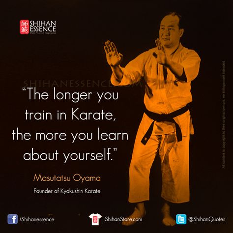 Sosai Masutatsu #Oyama #Kyokushin #Karate. Your daily source of Martial Inspiration: http://shihanessence.com Kyokushinkai Karate, Mas Oyama, Karate Quotes, Martial Arts Forms, Martial Arts Quotes, Kyokushin Karate, Best Martial Arts, Shotokan Karate, Arts Quotes