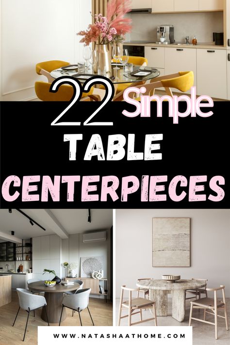 These simple and easy dining table centerpieces are perfect throughout the year to add elegance to your home. Boho Table Centerpieces For Home Dinner, Simple Table Decorations Dinner, Useful Centerpiece Ideas, Dining Room Centerpiece Everyday Modern, Diy Dining Table Decor Ideas, Formal Dining Room Table Decor Ideas, Small Dining Table Centerpiece Everyday, Small Kitchen Table Centerpiece Ideas, Minimalist Table Centerpiece Ideas