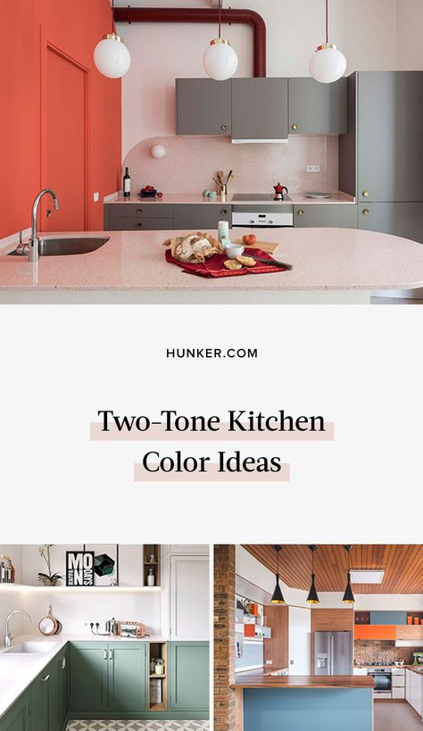 Peach Kitchen Ideas, Kitchen Cabinet Color Ideas Two Tone, Two Color Kitchen Cabinets Ideas, Two Tone Cabinets Color Combos, Two Color Kitchen Cabinets, Toxic Love Art, Earth Tones Kitchen, Kitchen Color Ideas, Easy Graffiti