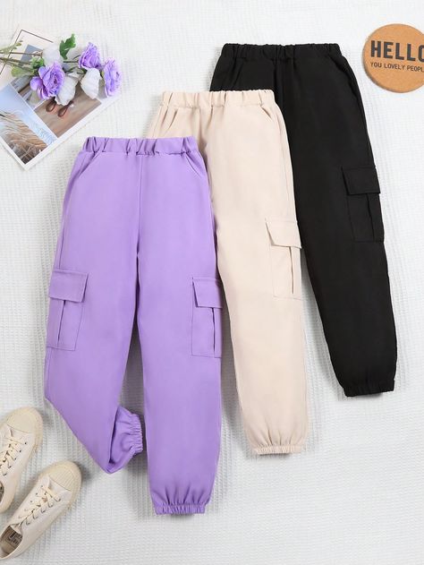 Tween Girls' Cargo Pants Multicolor Casual    Plain Cargo Pants Non-Stretch  Tween Girls Clothing, size features are:Bust: ,Length: ,Sleeve Length: Cute Cargo Pants, Girls Cargo Pants, Cute Outfits With Shorts, Cat Tee Shirts, Cute Dress Outfits, Trendy Dress Outfits, Cute Pants, Tween Outfits, Simple Trendy Outfits