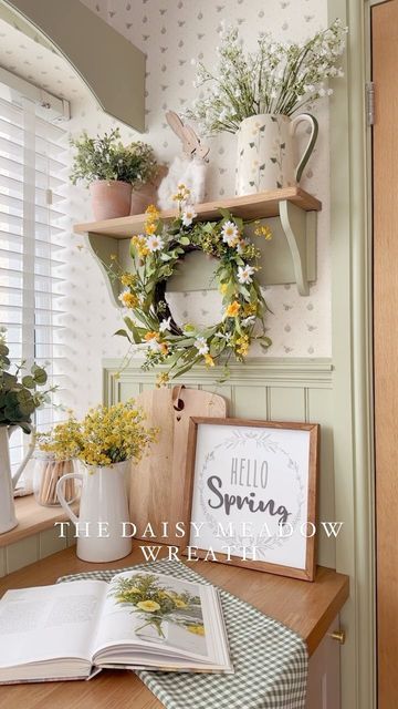 Cottage Style Decor, Cottage Kitchens, Hus Inspiration, Morning Everyone, Spring Easter Decor, Good Morning Everyone, Spring Home Decor, Home Decorating Ideas, Cozy Cottage