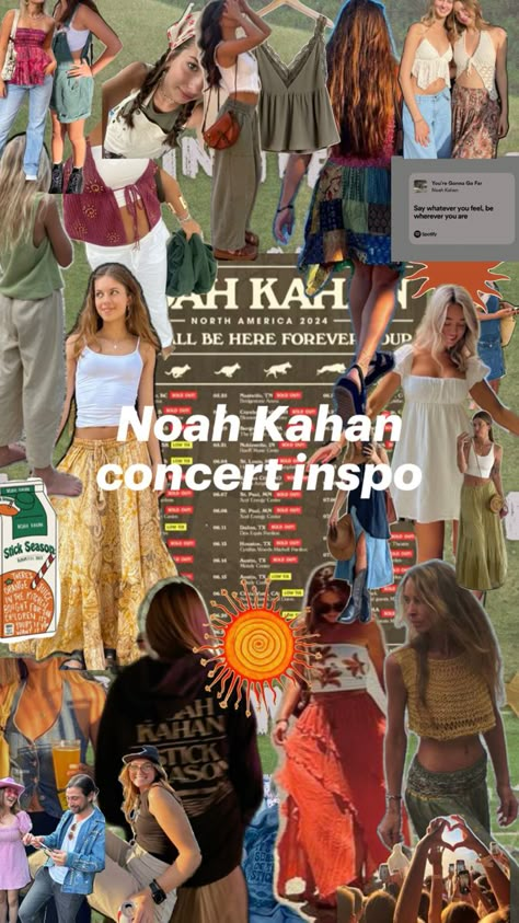 #noahkahan #concert outfit inspo collage Noah Kahan Outfit Inspo Collage, Noah Kahan Concert, Inspo Collage, Granola Girl Outfits, Concert Outfit Inspo, Concert Outfit Summer, Noah Kahan, Folk Festival, Concert Looks