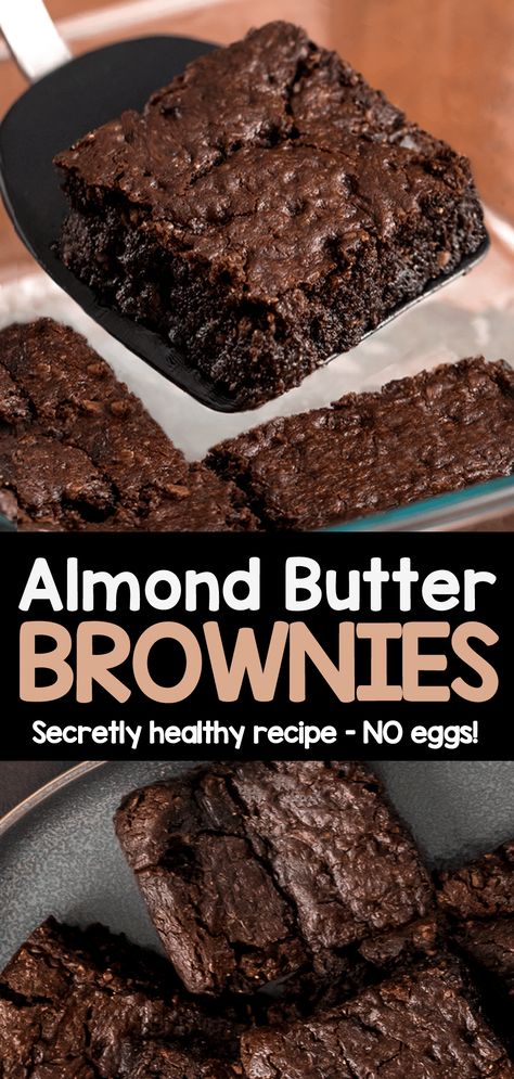 The Best Vegan Almond Butter Brownies (gluten free, dairy free, egg free) Almond Butter Brownies, Almond Butter Recipes, Butter Brownies, Sweet Potato Brownies, Healthy Brownies, Vegan Brownie, Healthy Chocolate, Sugar Free Recipes, Chocolate Almonds