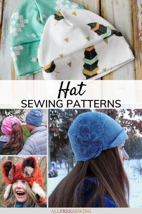 Sew A Hat, Quick Sewing Projects, Hat Sewing Patterns, Hat Sewing, Hat Patterns To Sew, Free Sewing Patterns, Never Fully Dressed, Warm Winter Hats, Small Sewing Projects