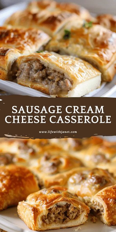 Sausage Cream Cheese Casserole (Only 3 Ingredients) Sausage Cream Cheese Casserole, Cream Cheese Casserole, Sausage Cream Cheese Crescent Rolls, Ground Sausage Recipes, Sausage Cream Cheese, Cream Cheese Breakfast, Cravings Recipes, Sausage Recipes For Dinner, Bread Pull Apart Recipes