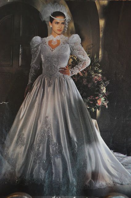 Similar to what I would of wanted to get married in..hilarious now...but still pretty,  : 90's wedding dresses! Wedding Dresses 90s, Wedding Dress 80s, Wedding Dresses 80s, 90s Wedding Dress, 80s Wedding, Vintage Wedding Dress Boho, Bridal Gowns Vintage, Wedding Gowns Vintage, Vintage Gowns