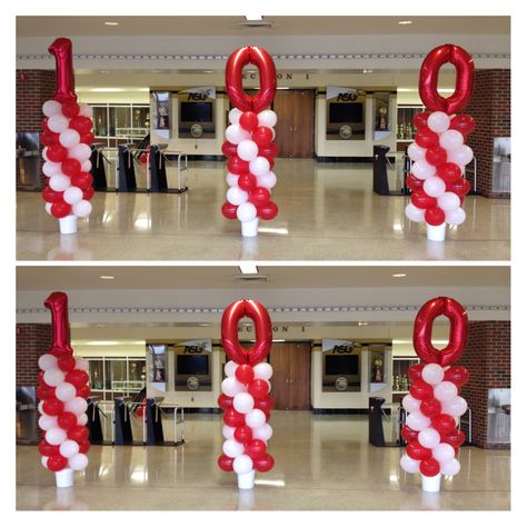 Made for the Delta Sigma Theta Sorority's 100 year Anniversary! Montgomery Alabama Alumni Chapter Love My Style Boutique Delta Sigma Theta Table Centerpieces, Delta Sigma Theta Party Ideas, Delta Sigma Theta Decorations, Sorority Reunion Ideas, Delta Sigma Theta Party Decorations, Hotel Anniversary, Business Anniversary, Balloon Numbers, Balloon Business