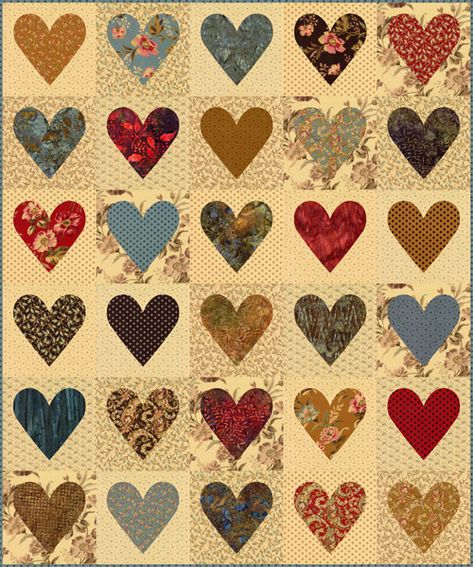 Valentine Quilts, Applique Hearts, Heart Quilts, Quilt Layers, Heart Quilt Pattern, Basket Quilts, Laundry Basket Quilts, Applique Quilt Patterns, Basket Quilt