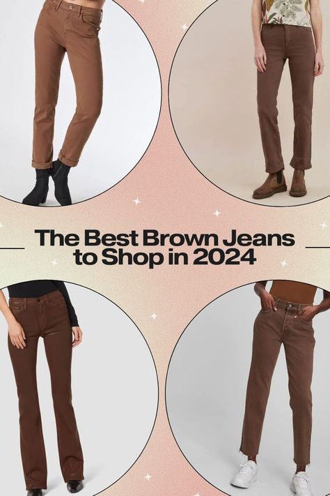 Brown jeans complement almost any style. Our editors curated a selection of standout pairs definitely worth adding to your wardrobe. #brownjeans #brownjeansoutfit #brownjeansforwomen #brownjeansideas #brownjeansinspooutfit Brown Denim Jeans Outfit, Dark Brown Jeans Outfit, Brown Jeans Women, Dark Brown Jeans, Brown Jeans Outfit, Brown Denim Jeans, Denim Jeans Outfit, Brown Denim, Brown Jeans