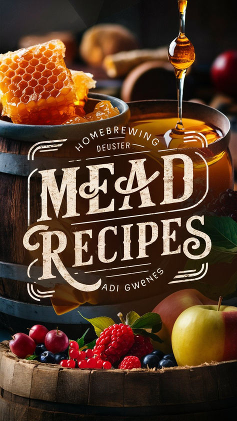 50+ Delicious Mead Recipes for the Perfect Honey Wine  Imagine crafting the perfect honey wine in the comfort of your home, experimenting with a variety of flavors and styles to create a beverage that is uniquely yours.  For centuries, mead has been an integral part of human history, with traditional mead recipes from Ancient China to Ethiopia and Scandinavia. Today, the mead renaissance celebrates the art of mead-making and encourages the exploration of new flavors and styles. Apple Cinnamon Mead Recipe, Mead Making For Beginners, Making Mead From Honey, Apple Cinnamon Mead, Mead Recipes Homemade, Mead Flavors, Mead Aesthetic, Honey Mead Recipe, Mead Wine Recipes