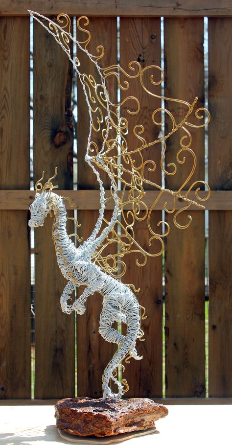 The Haywire Dragon "Saphera Sculptures Abstract, 3d Pen Art, Hantverk Diy, Chainsaw Carvings, Wire Sculptures, Barbara Hepworth, Wire Art Sculpture, Art Wire, Wire Trees