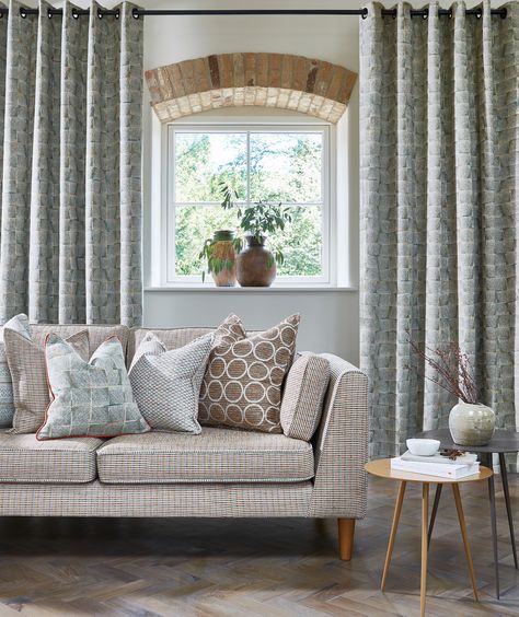 #prestigious #textiles #pt #home #design #fabric #interior #cosy #comfort #core #autumn #style Annie Sloan Paint Colors, Headboard Styles, Prestigious Textiles, Cushion Headboard, Annie Sloan Paints, How To Hang Wallpaper, Rug Buying Guide, How To Make Curtains, Curtains Blinds