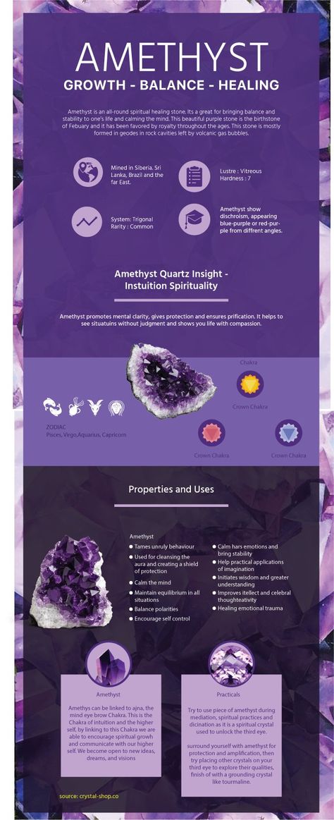 Amethyst Meaning, Amethyst Healing Properties, Amethyst Properties, Crystals Healing Properties, Amethyst Healing, Spiritual Crystals, Gemstone Meanings, Crystal Therapy, Meditation Crystals