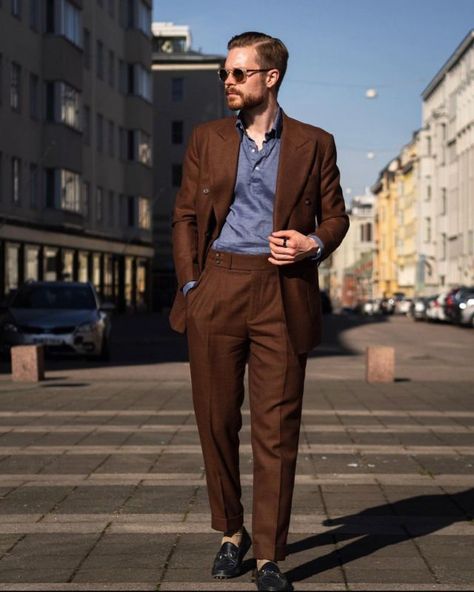 Brown Suit Men, Brown Wedding Suit, Pretty Suits, Dark Brown Suit, Wedding Guest Outfit Men, Brown Suits For Men, Mens Linen Suit, Linen Suit Men, Social Style