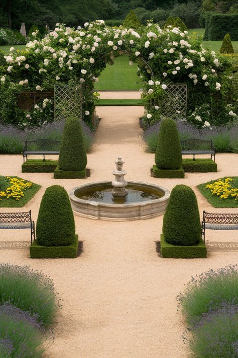 "Capture the essence of French sophistication in your outdoor space with these 4 essential elements of an elegant French garden design! 🏡✨ From graceful topiaries to ornate wrought iron accents, we've curated the key features that define this timeless style. Tap to explore our favorite elements and start planning your own French-inspired oasis. What's your favorite aspect of French garden design? Share your thoughts with us! 🌿 #FrenchStyle #GardenDesign #OutdoorLiving" Traditional English Garden Design, French Garden Design Courtyards, French Landscape Design, French Country Backyard, French Garden Ideas, Baroque Garden, French Formal Garden, French Cottage Garden, French Garden Design