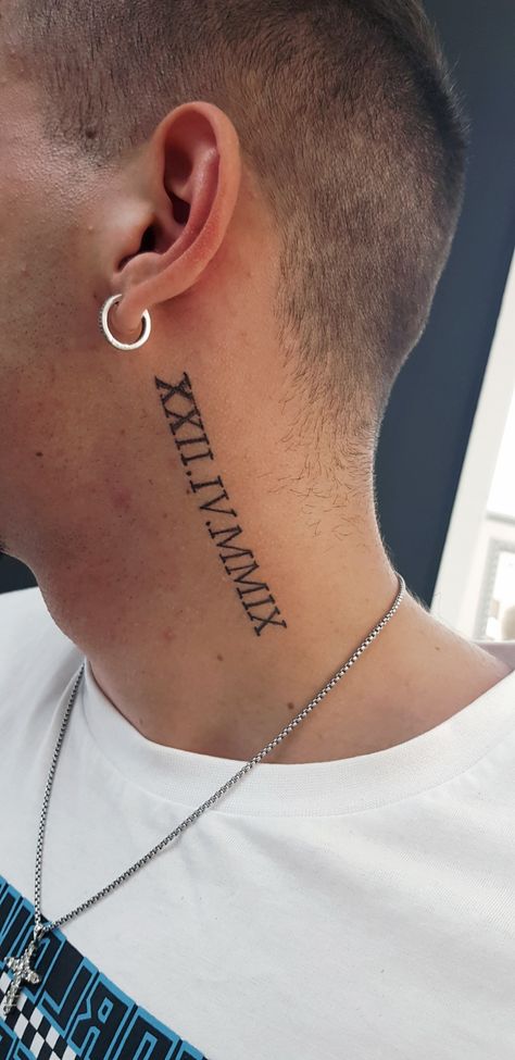 Roman Numerals Behind Ear, Roman Numeral Tattoo Behind Ear, Roman Numeral Tattoos, Roman Numbers, Design Drawings, Roman Numeral, Tattoo Design Drawings, S Tattoo, Ear Tattoo