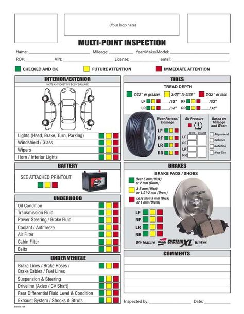 Free Printable Vehicle Inspection Form - FREE DOWNLOAD Car Care Checklist, Car Mechanics Garage, Car Checklist, Mobile Mechanic, Inspection Checklist, Maintenance Checklist, Automotive Care, Automotive Mechanic, Vehicle Inspection