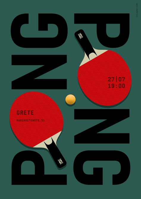 Ping Pong / Poster // Graphic Design, Illustration © 2016 Christian Chladny Graphisches Design, 타이포그래피 포스터 디자인, Contemporary Graphic, Sport Poster Design, Logo And Identity, Plakat Design, Poster Layout, Creative Poster Design, Identity Art