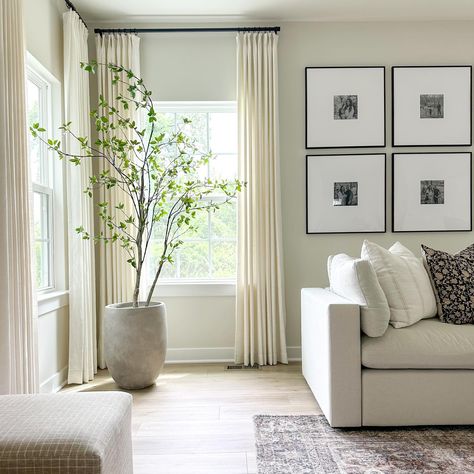 Monday stills! Sharing some pictures of our living room with these gorgeous linen pinch pleat curtains! I love the light and airy feel of them in this space. Here are the details of the size of our curtains and rods that we hung up. Use code: Erika15 to get an additional 15% off your order! 🤍 Curtains: -Lillie linen double pinch pleat -color ivory white unlined -width is 48 inches per panel -length is 102 inches per panel -they come memory trained and with black curtain rings Curtain rods... Black Curtain Rod, Bedford Street, Black Curtain Rods, Pleat Curtains, Farmhouse Aesthetic, Pinch Pleat Curtains, Kitchen Island Decor, Home Design Diy, Curtain Rings