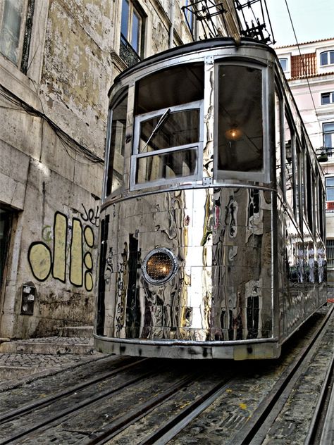 Silver Bullet, Street Cars, Train Tracks, Belle Photo, Lisbon, Metallica, Metallic Silver, Portugal, Voyage