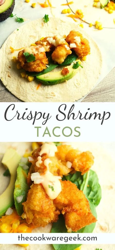 Easy fried shrimp tacos with spicy sweet chili sauce. A Mexican taco dinner recipe that is really easy and delicious to make. Learn how to make the best breaded shrimps! #mexicandinner #mexicanrecipe #tacos #shrimprecipes Fried Shrimp Tacos Easy, Breaded Shrimp Tacos Easy, Shrimp Street Tacos Recipe, Breaded Shrimp Tacos, Easy Fried Shrimp, Fried Shrimp Tacos, Vday Dinner, Best Shrimp Taco Recipe, Taco Dinner Recipes