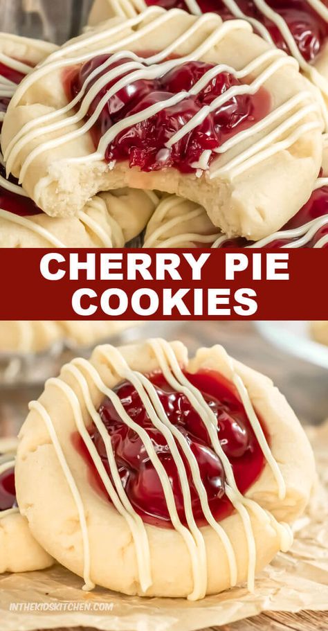 Pie Filling Cookies, Filling Cookies, Cherry Pie Bites, Easy Cherry Pie, Taste Of Cherry, Cherry Cookies Recipes, Cherry Pie Cookies, Cherry Pie Filling Recipes, Easy Bar Recipes